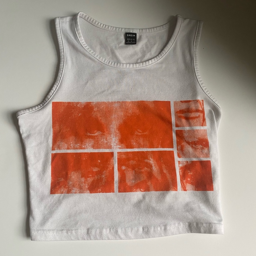 tank with graphic print
